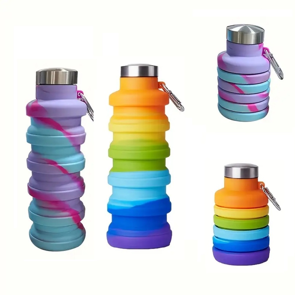Water Bottle Collapsible - 500ml 접이식 실리콘 물병 누수 방지