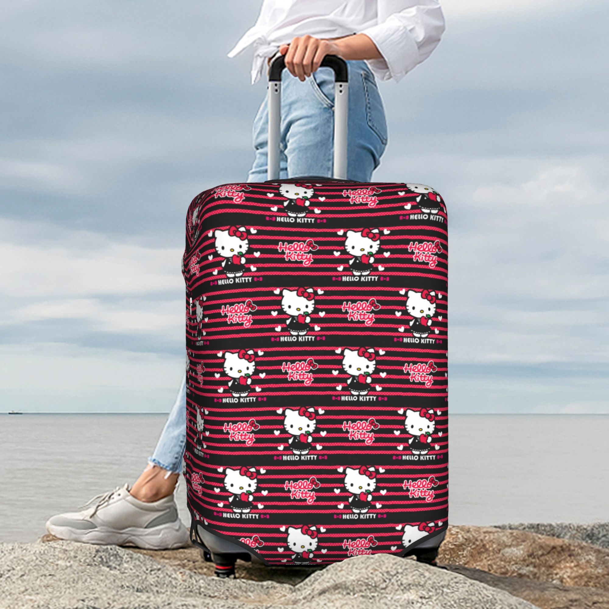 Travel Accessories Apple - 만화 헬로 키티 레드 애플 레드