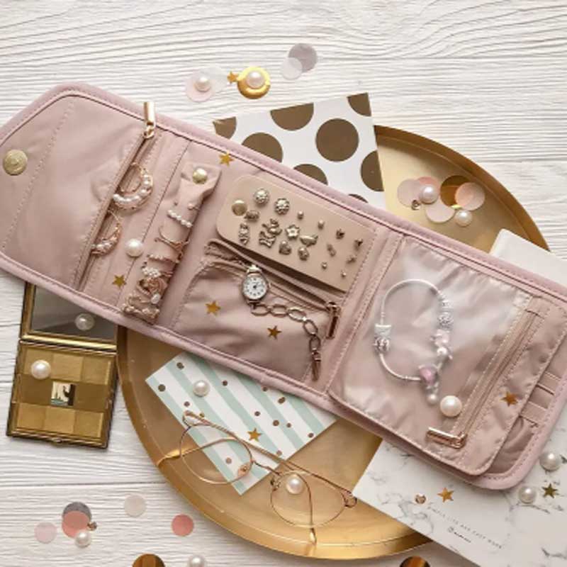 Travel Jewellery & Accessories Organiser - 접이식 보석 롤 편리한 보석 주최자