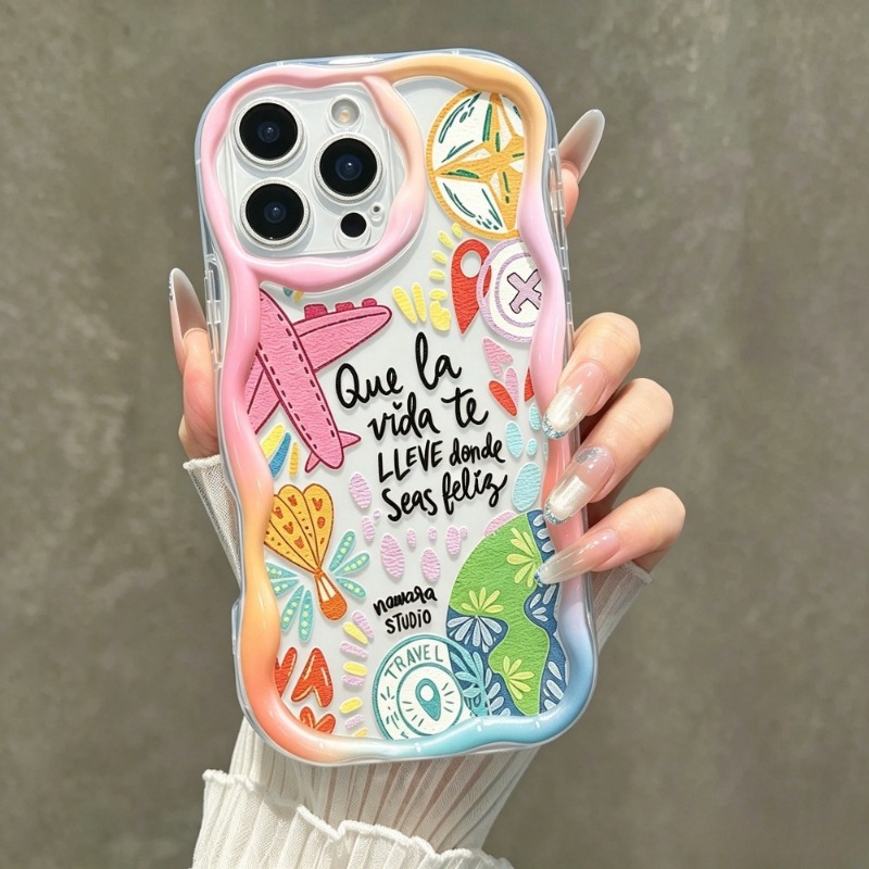 Travel Accessories Iphone - 그라피티 여행 비행기 패턴 폰 케이스