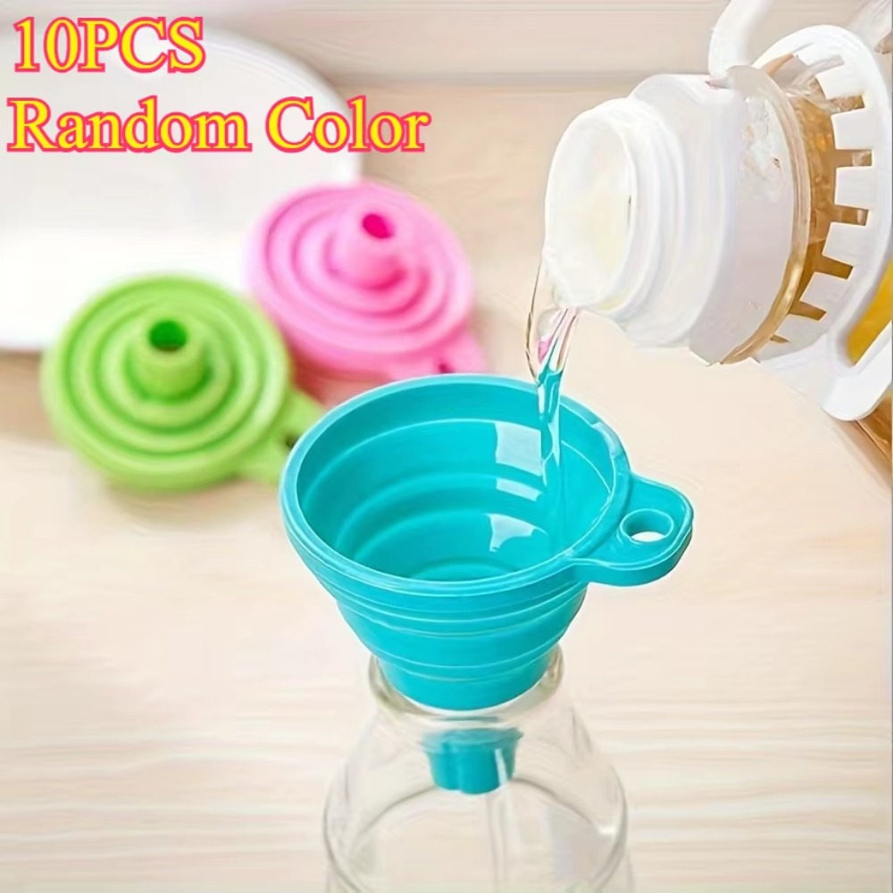 Water Bottle Collapsible - 10개 접이식 실리콘 주방 깔때기 세트