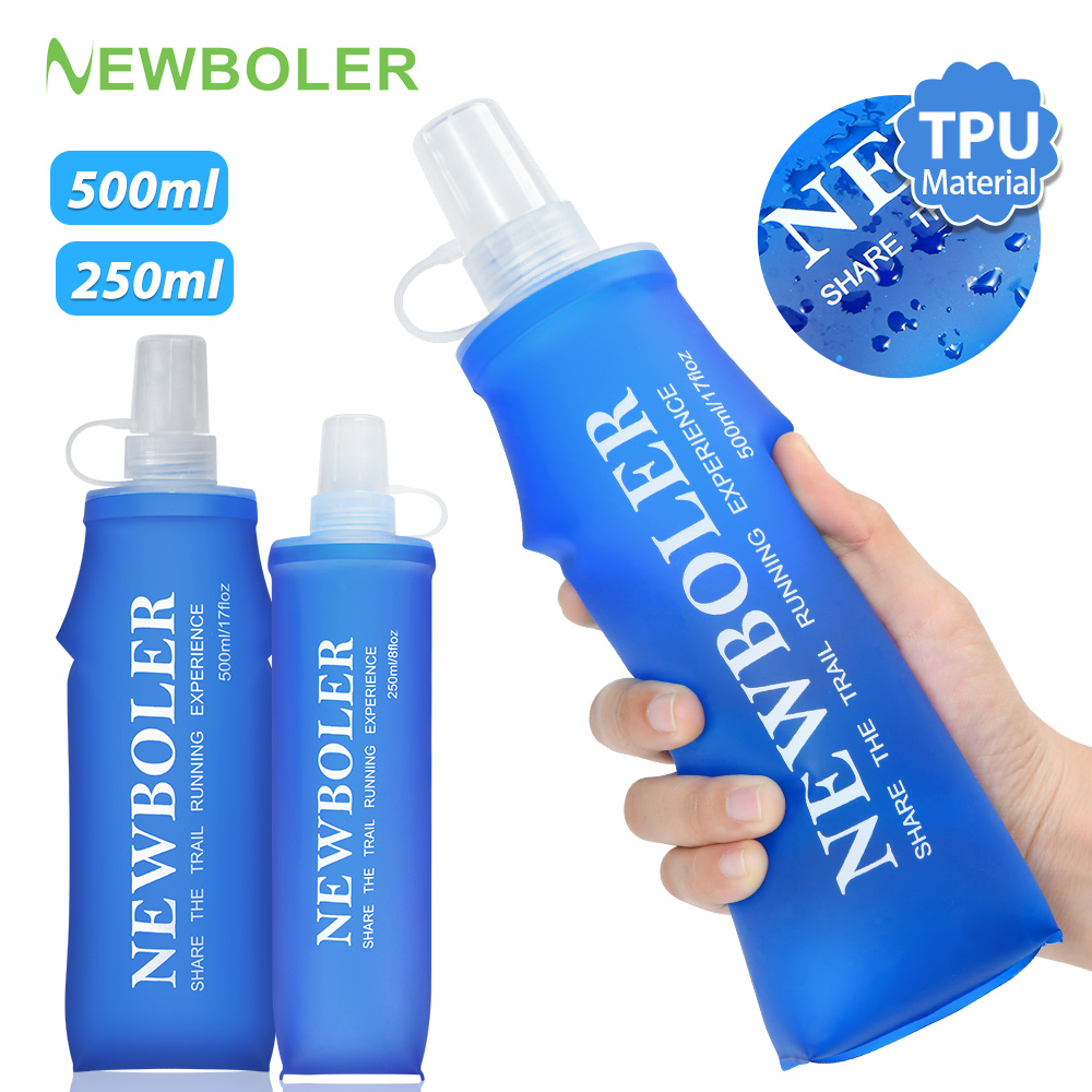 Water Bottle Collapsible - NEWBOLER 250ml/500ml 야외 접이식 실리콘 물린