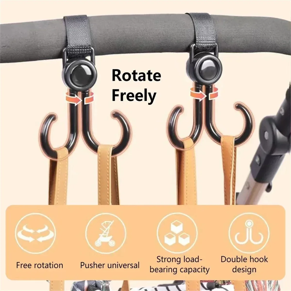 회전식 더블 후크 아기 유모차 여행 액세서리 쇼핑 소품 - Travel Accessories For 3 Year Old 리뷰 및 가격