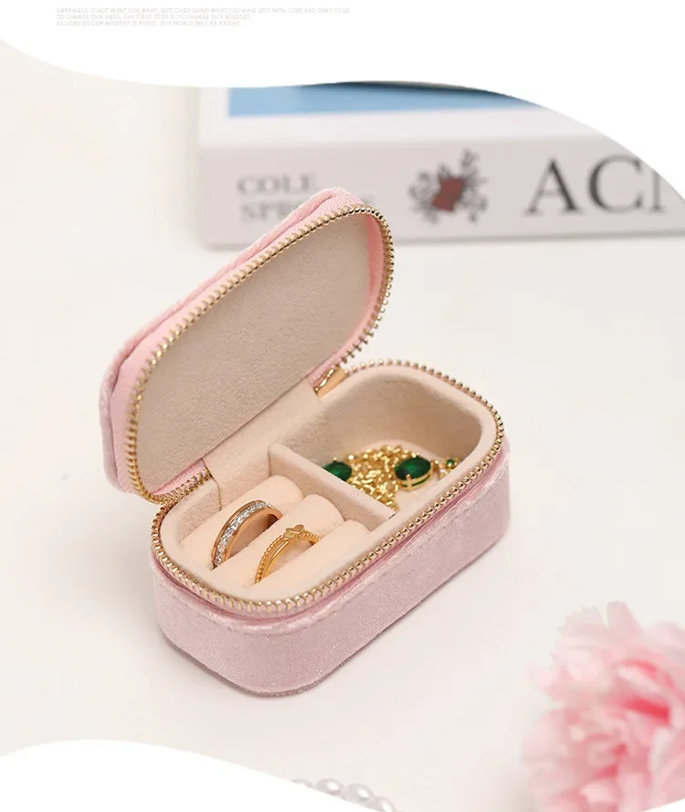 미니 여행 보석 상자, 반지 지퍼 벨벳 보관 케이스,  - Travel Jewellery & Accessories Organiser 리뷰 및 가격