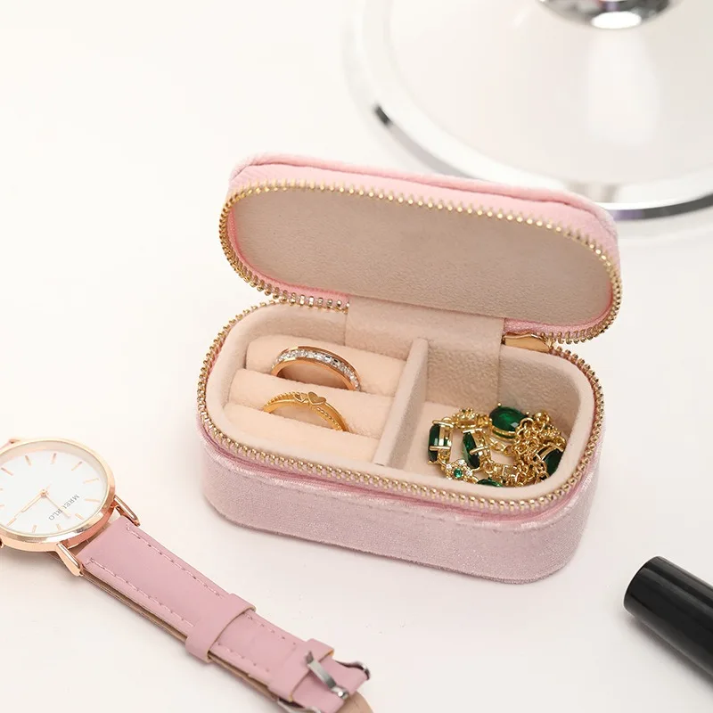 미니 여행 보석 상자, 반지 지퍼 벨벳 보관 케이스,  - Travel Jewellery & Accessories Organiser 리뷰 및 가격