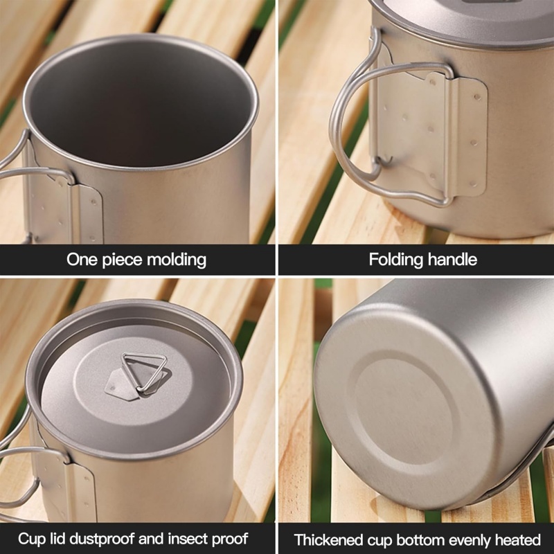 접이식 손잡이가 있는 티타늄 캠핑 머그컵, 가볍고 휴대 - Travel Kitchen Accessories 리뷰 및 가격