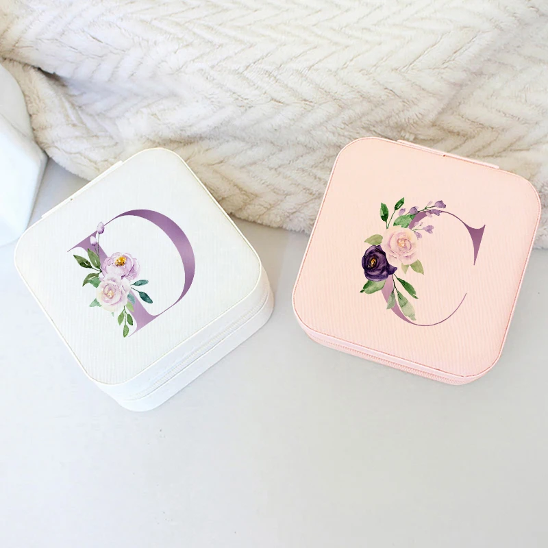 보라색 편지 보석 상자 결혼 선물 신부 들러리 메이드  - Travel Jewellery & Accessories Organiser 리뷰 및 가격