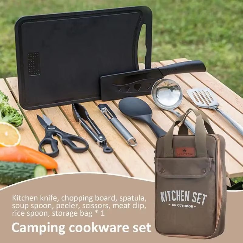 8pcs 캠핑 주방 조리기구 세트 휴대용 가방 야외 여 - Travel Kitchen Accessories 리뷰 및 가격