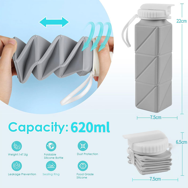 밀짚 뚜껑이있는 620ml 접이식 물병 컵 여행 체육관 - Water Bottle Collapsible 리뷰 및 가격