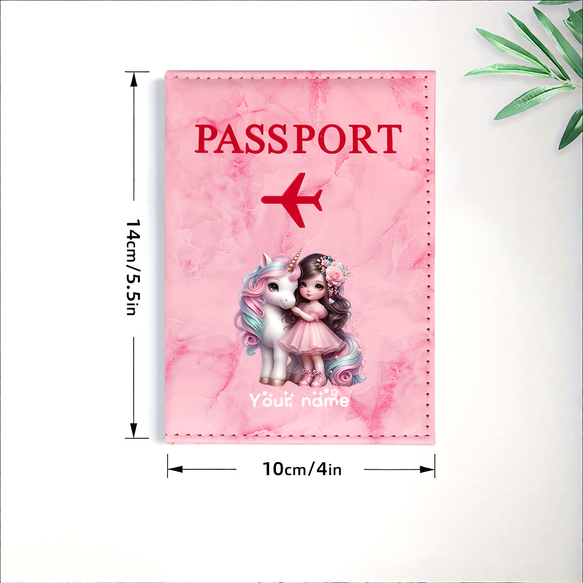 유니콘 소녀 패턴 PU 여권 홀더, 황금색 비행기 아이 - Travel Accessories And Gadgets 리뷰 및 가격