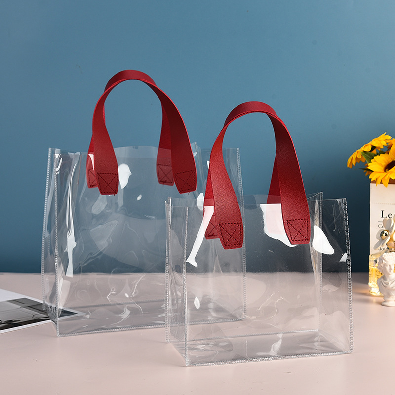 투명 PVC 투명 토트 대용량 플라스틱 쇼핑백, 젤리  - Travel Accessories Shops 리뷰 및 가격