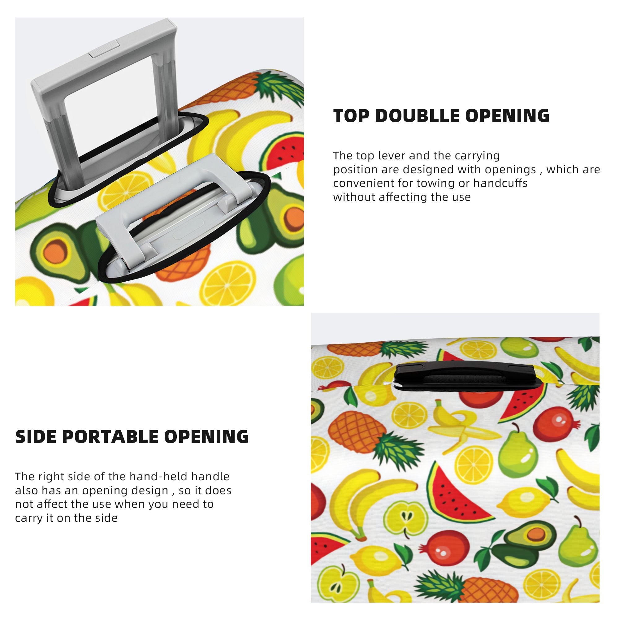 재미있는 아보카도 수박 바나나 파인애플 수하물 커버 보 - Travel Accessories Apple 리뷰 및 가격