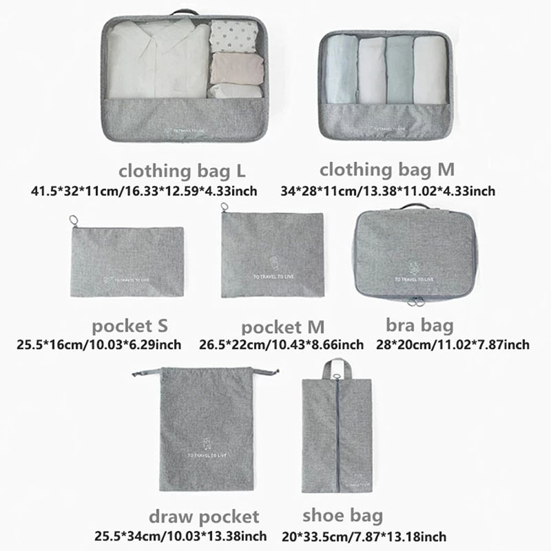 남녀공용 7종 여행용 짐 정리 큐브 세트, 방수 러기지 - Travel Accessories Pouch For Women 리뷰 및 가격