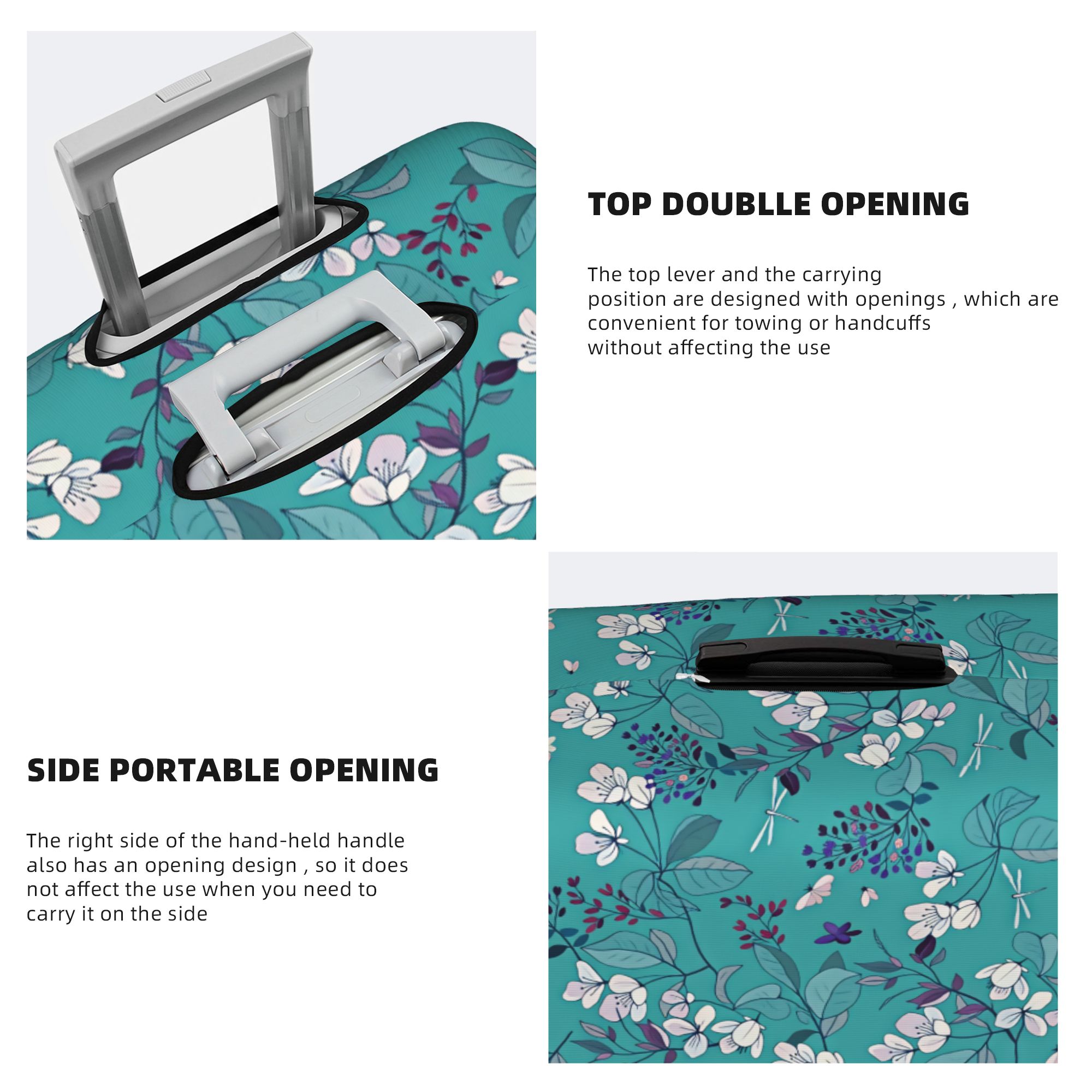 벚꽃 보라색 라일락 수하물 커버 탄성 흰색 사과꽃 여행 - Travel Accessories Apple 리뷰 및 가격