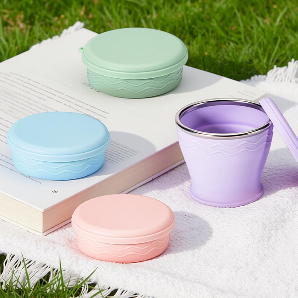 뚜껑이 있는 접이식 실리콘 컵 휴대용 여행 머그컵 접을 - Water Bottle Collapsible 리뷰 및 가격
