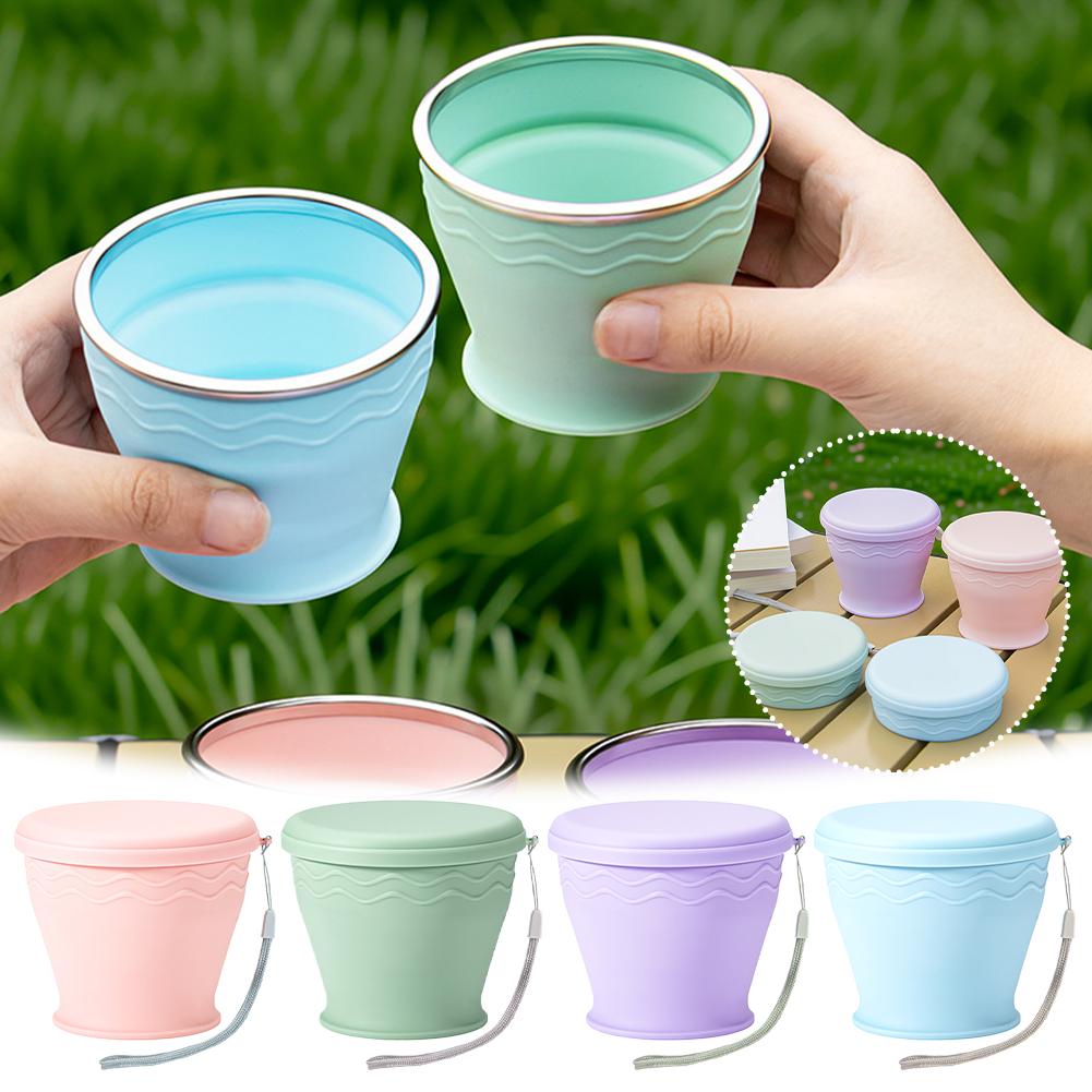 뚜껑이 있는 접이식 실리콘 컵 휴대용 여행 머그컵 접을 - Water Bottle Collapsible 리뷰 및 가격