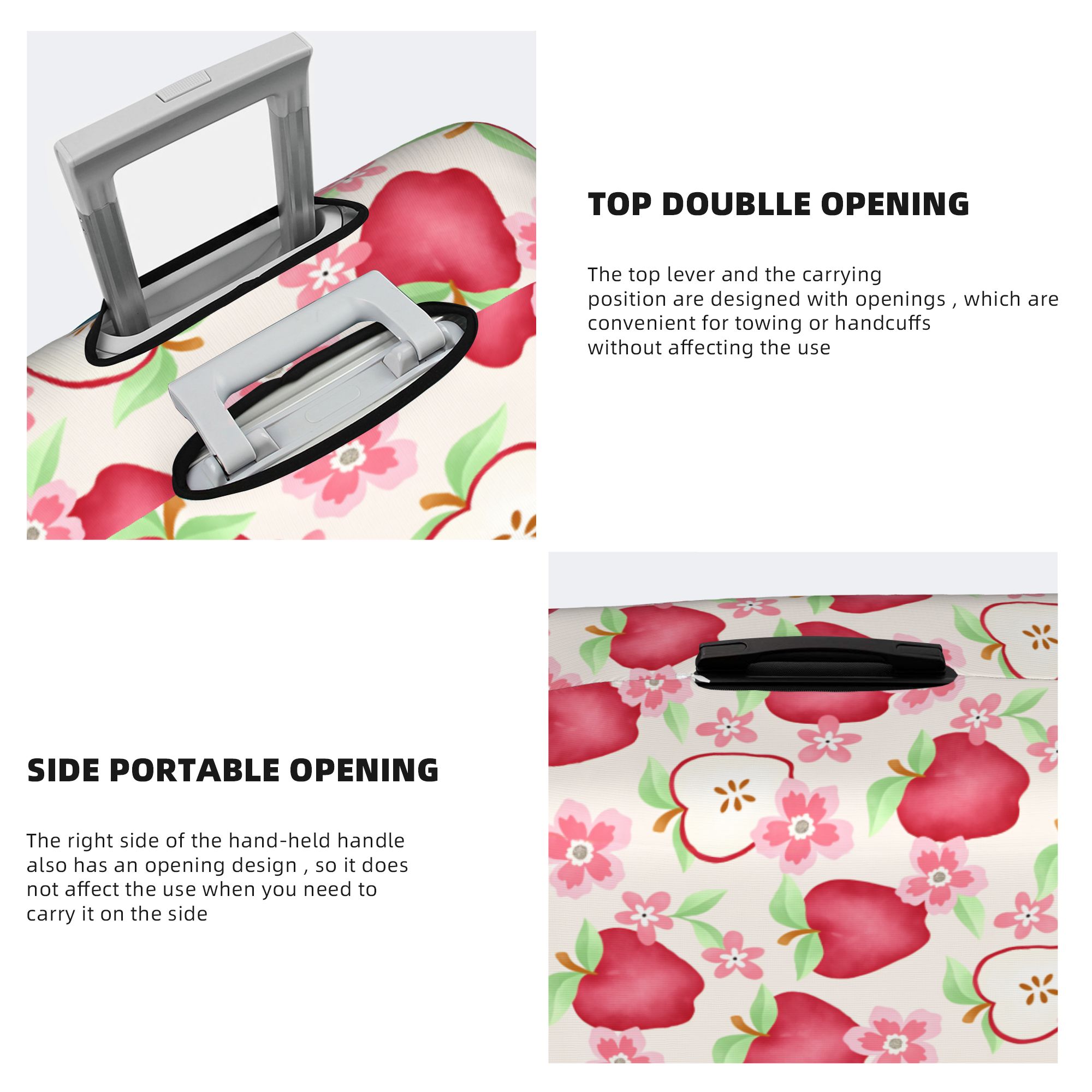 수채화 핑크 사과 꽃 수하물 커버 보호대 패션 원활한  - Travel Accessories Apple 리뷰 및 가격