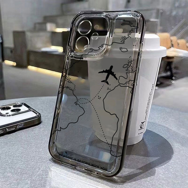 여행에서 영감을 받은 비행기 경로 디자인 투명 폰 케이 - Travel Accessories Iphone 리뷰 및 가격