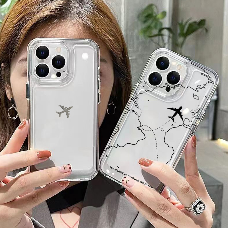 여행에서 영감을 받은 비행기 경로 디자인 투명 폰 케이 - Travel Accessories Iphone 리뷰 및 가격