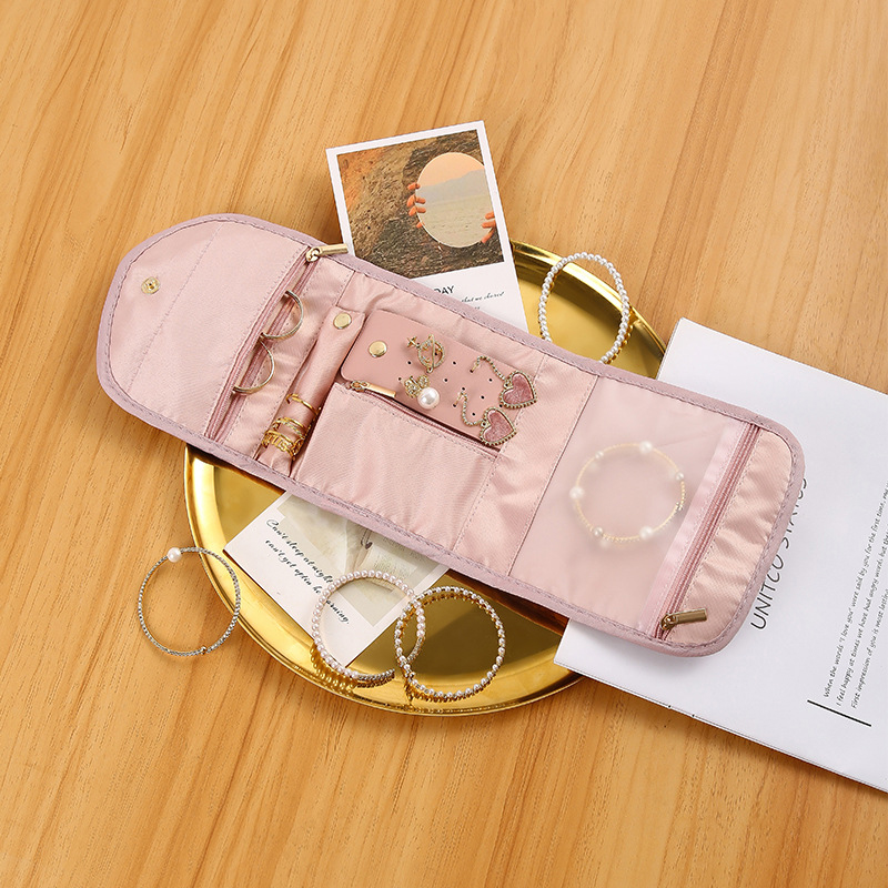 접이식 보석 롤 편리한 보석 주최자 보석 가방 화장품  - Travel Jewellery & Accessories Organiser 리뷰 및 가격