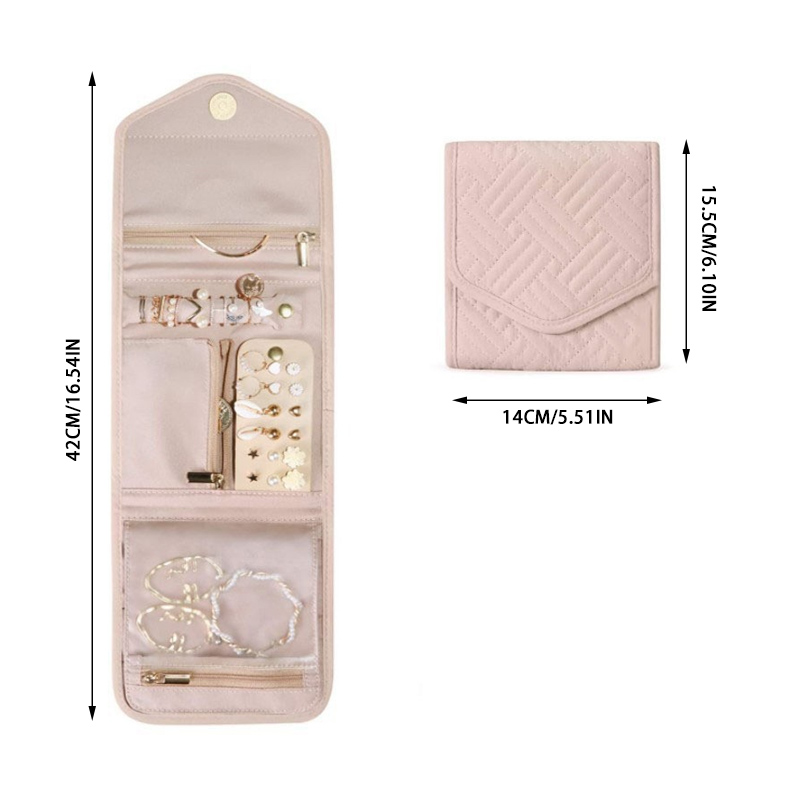 접이식 보석 롤 편리한 보석 주최자 보석 가방 화장품  - Travel Jewellery & Accessories Organiser 리뷰 및 가격