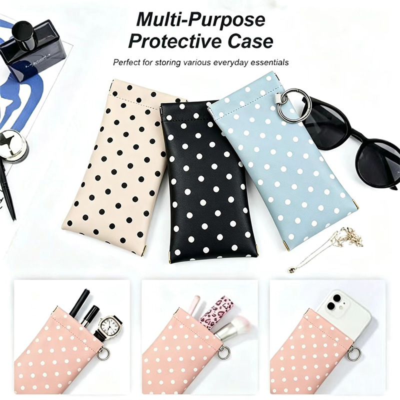 1pc 폴카 도트 안경 파우치(키체인 포함) 휴대용 스 - Travel Accessories Pouch For Women 리뷰 및 가격