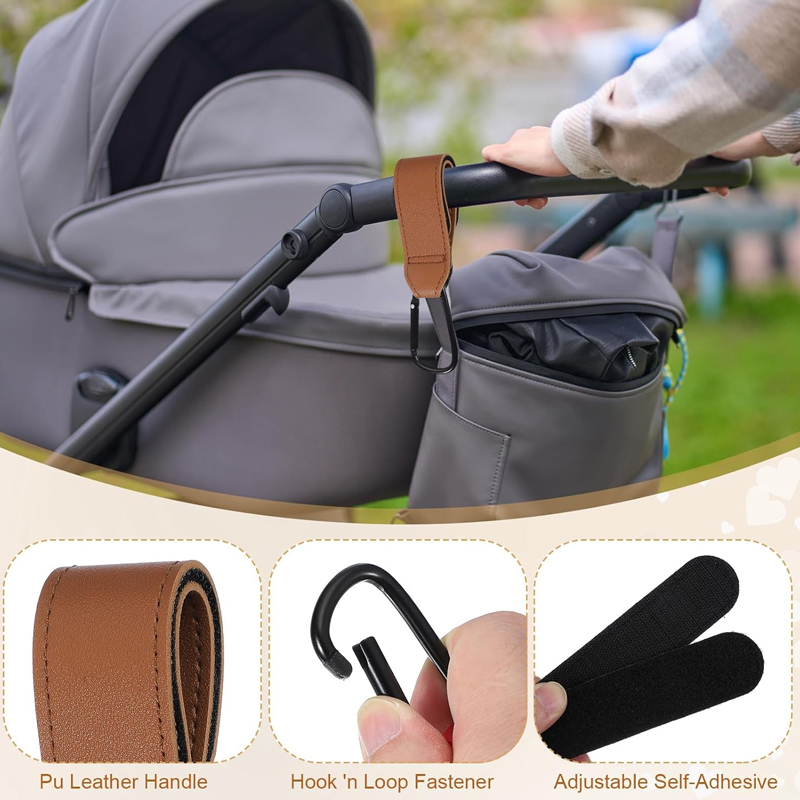 2개 가죽 카트 걸이 아기 유모차 걸이 PU 조절 가능 - Travel Accessories For 3 Year Old 리뷰 및 가격