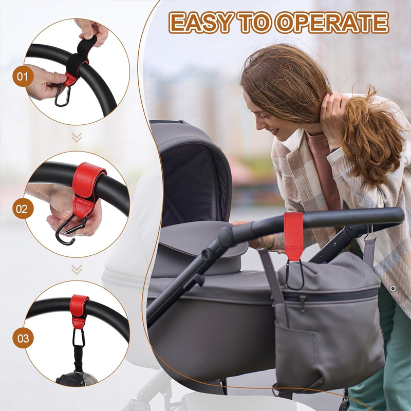 2개 가죽 카트 걸이 아기 유모차 걸이 PU 조절 가능 - Travel Accessories For 3 Year Old 리뷰 및 가격