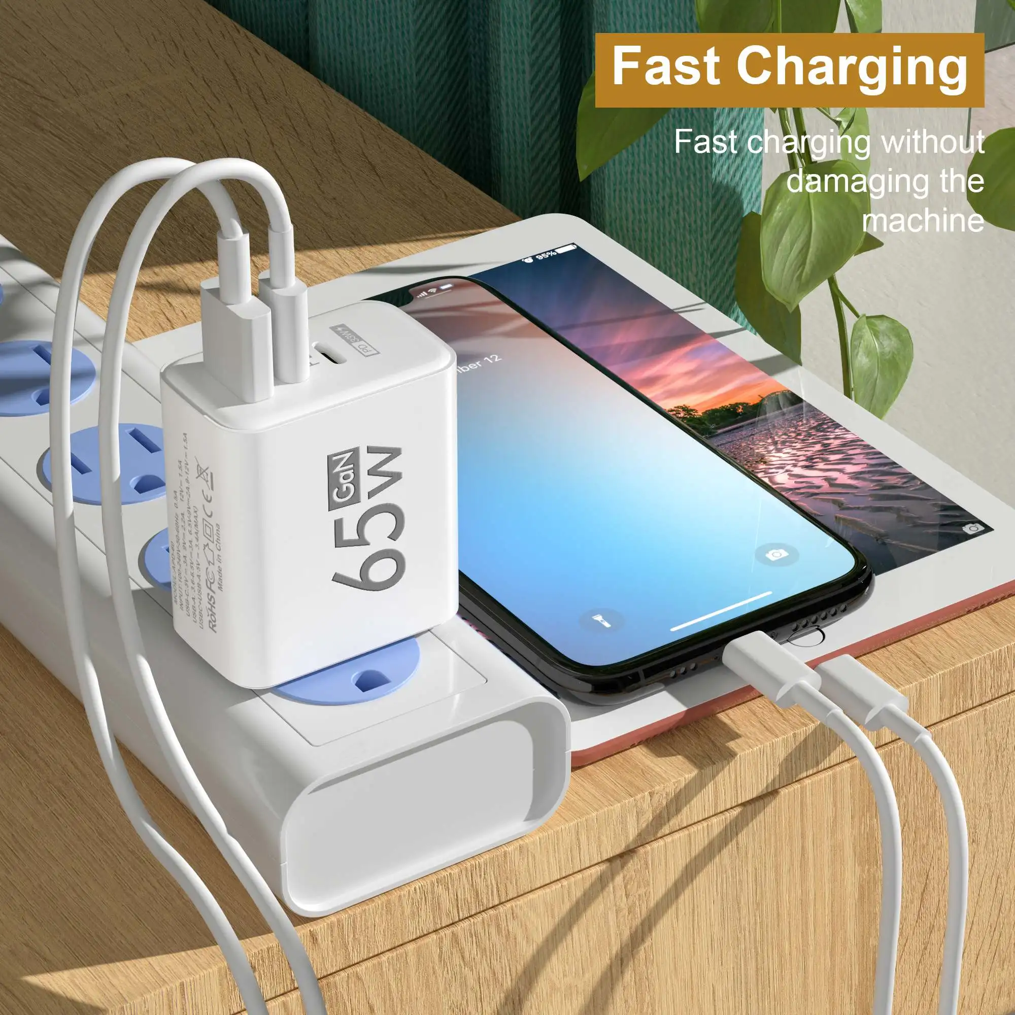 접이식 65W GaN 3포트 USB-C 벽면 충전기 i - Travel Accessories Iphone 리뷰 및 가격