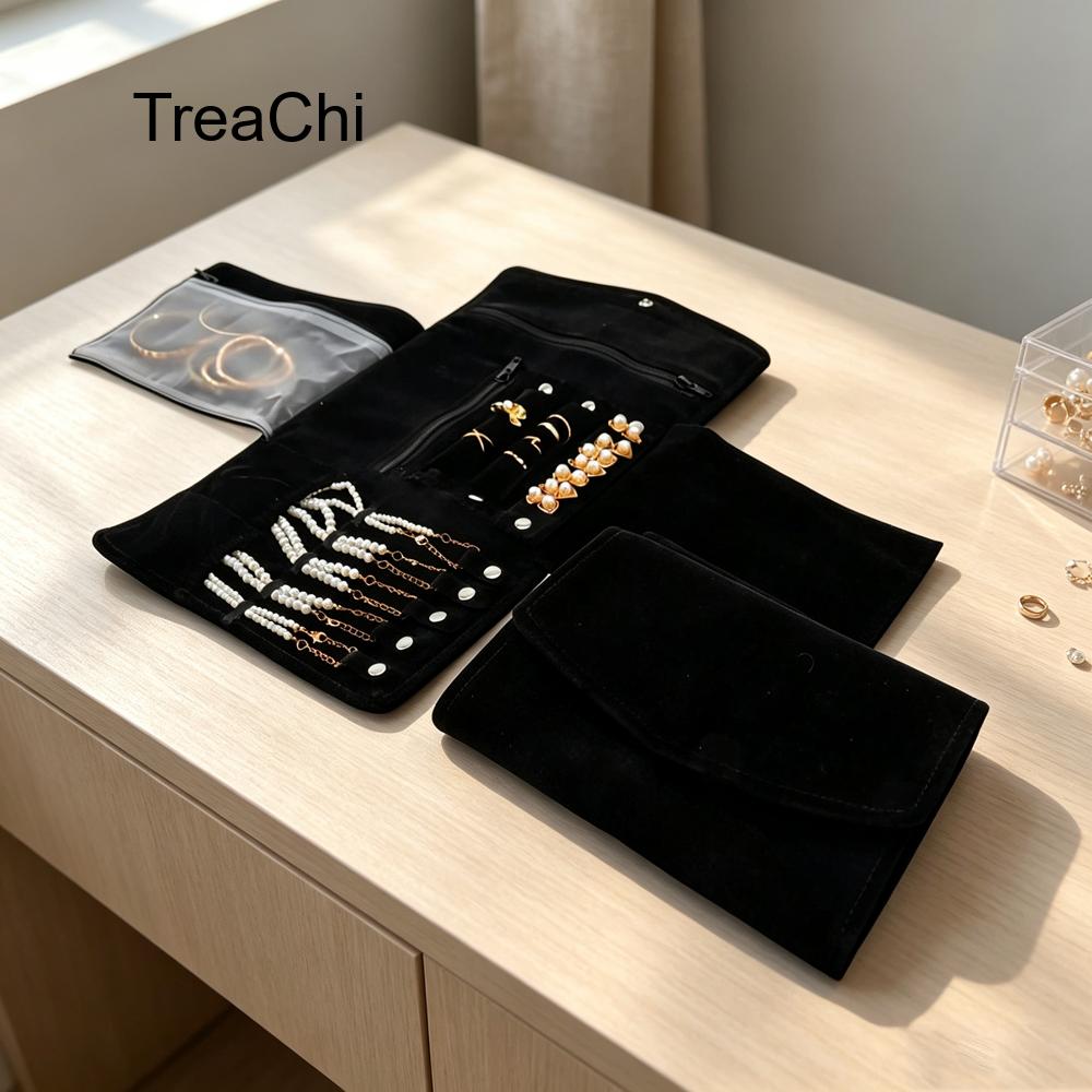 휴대용 3단 접이식 쥬얼리 보관 롤 (여행용 반지, 귀 - Travel Jewellery & Accessories Organiser 리뷰 및 가격