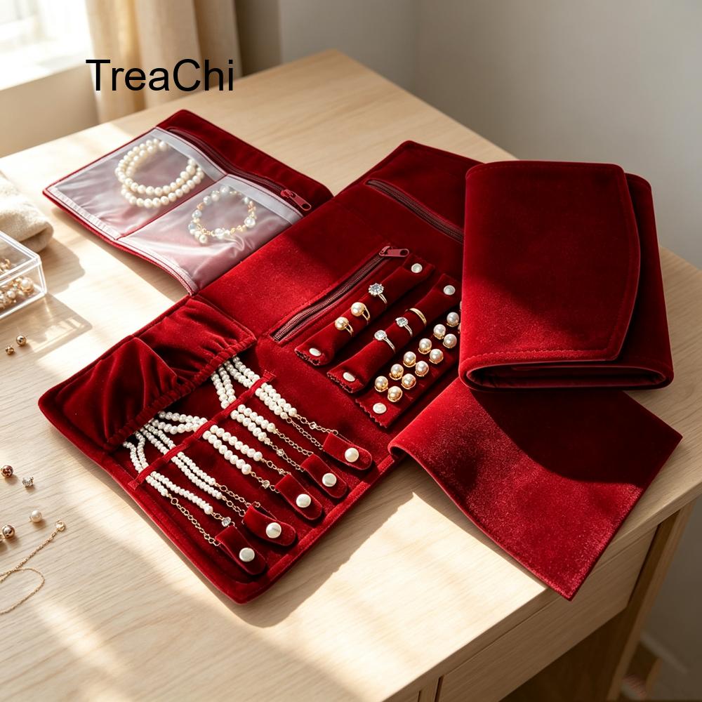 휴대용 3단 접이식 쥬얼리 보관 롤 (여행용 반지, 귀 - Travel Jewellery & Accessories Organiser 리뷰 및 가격