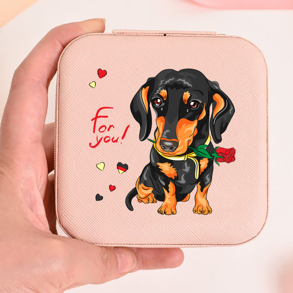 I Love 닥스훈트 프린트 주얼리 박스, 여성용 주얼 - Travel Jewellery & Accessories Organiser 리뷰 및 가격