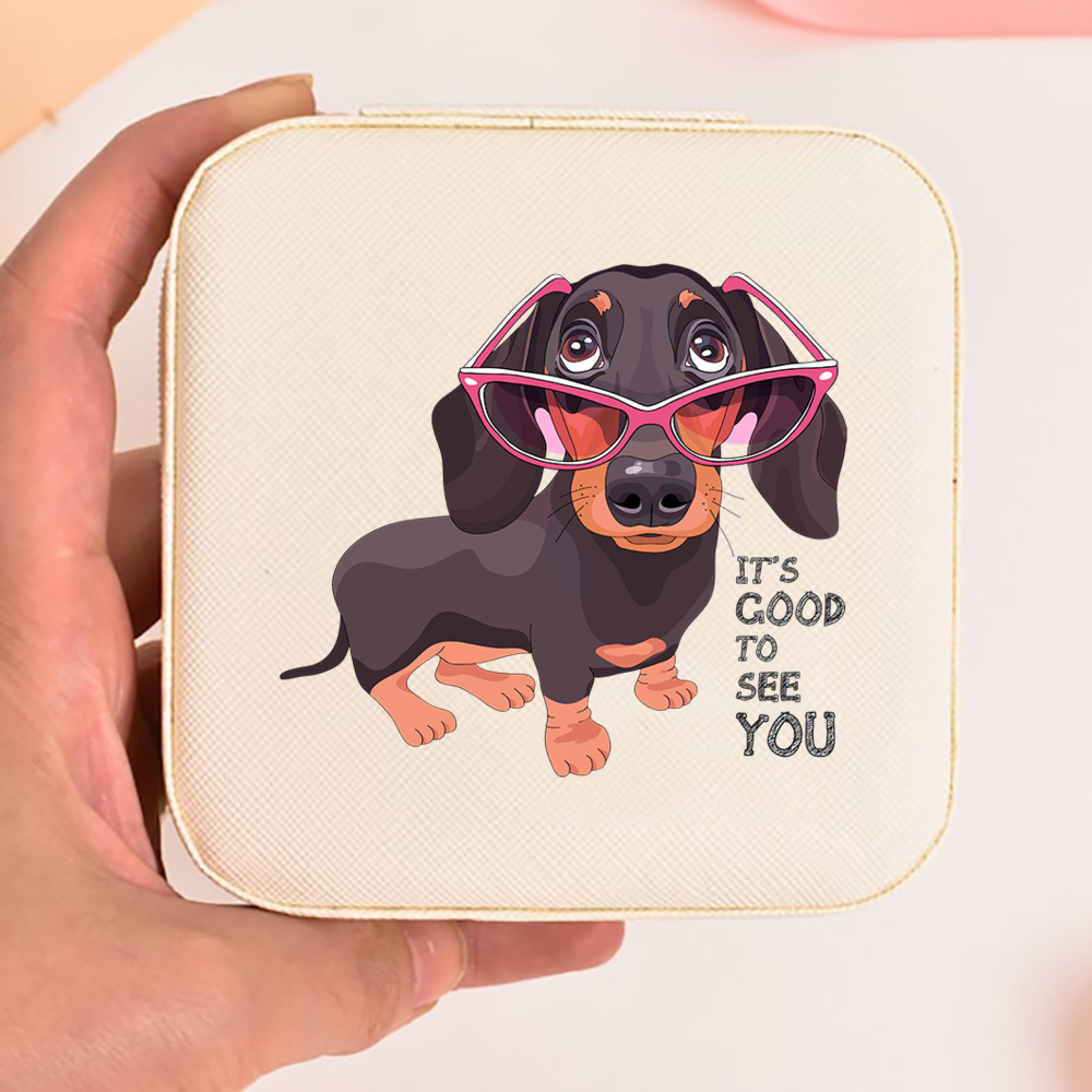 I Love 닥스훈트 프린트 주얼리 박스, 여성용 주얼 - Travel Jewellery & Accessories Organiser 리뷰 및 가격