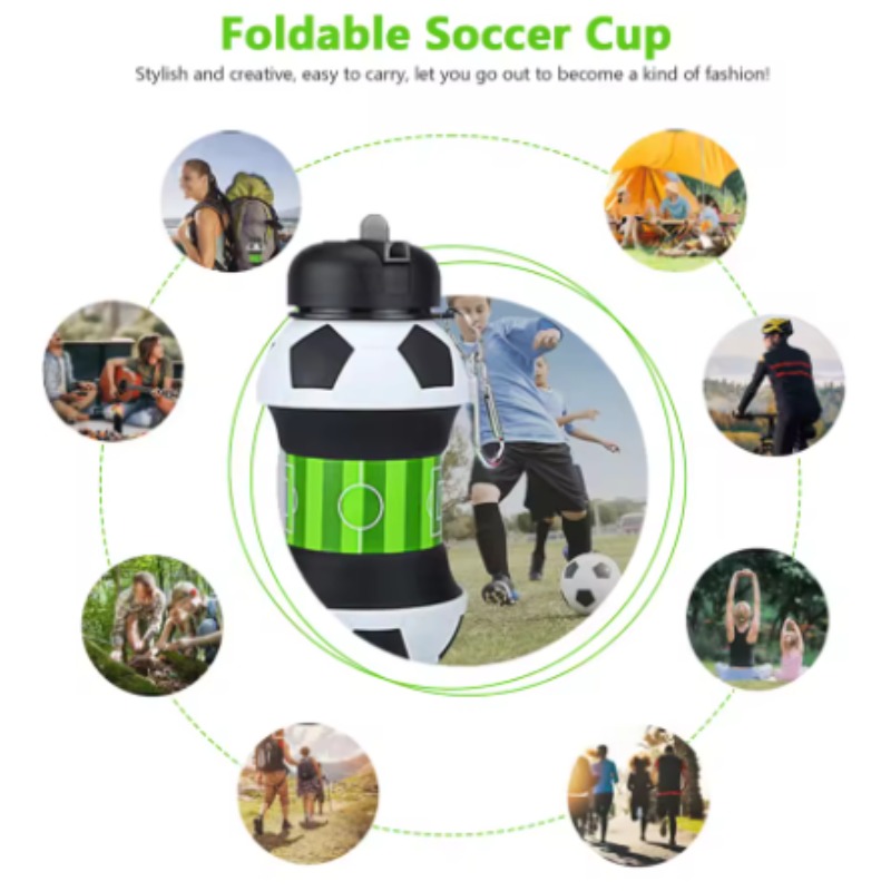 축구 실리콘 접이식 컵 낙하 방지 휴대용 접이식 물병  - Water Bottle Collapsible 리뷰 및 가격