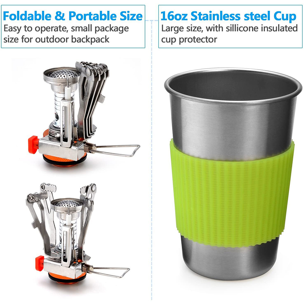 스토브가있는 캠핑 조리기구 키트 야외 요리 세트 야외  - Travel Kitchen Accessories 리뷰 및 가격