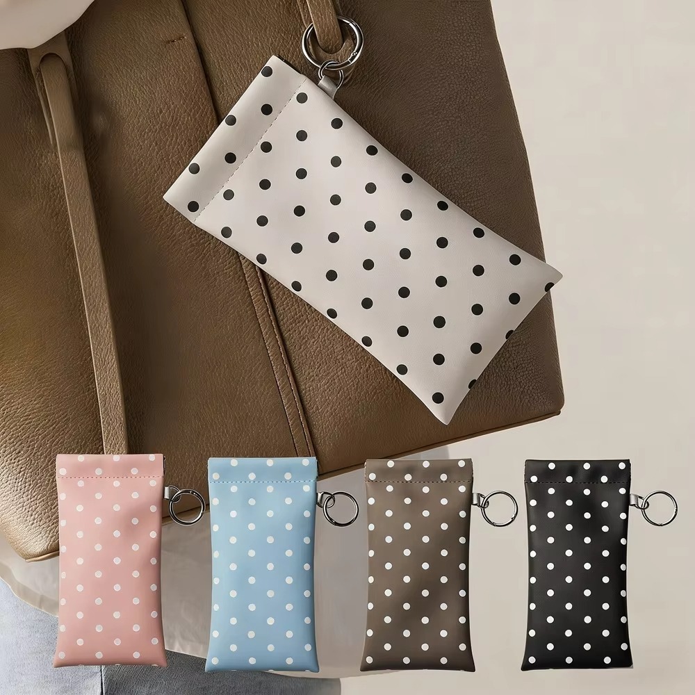 폴카 도트 안경 파우치(키체인 포함) 휴대용 스크래치  - Travel Accessories Pouch For Women 리뷰 및 가격