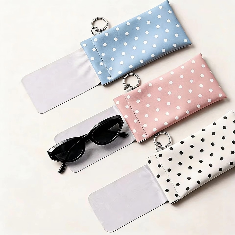 폴카 도트 안경 파우치(키체인 포함) 휴대용 스크래치  - Travel Accessories Pouch For Women 리뷰 및 가격