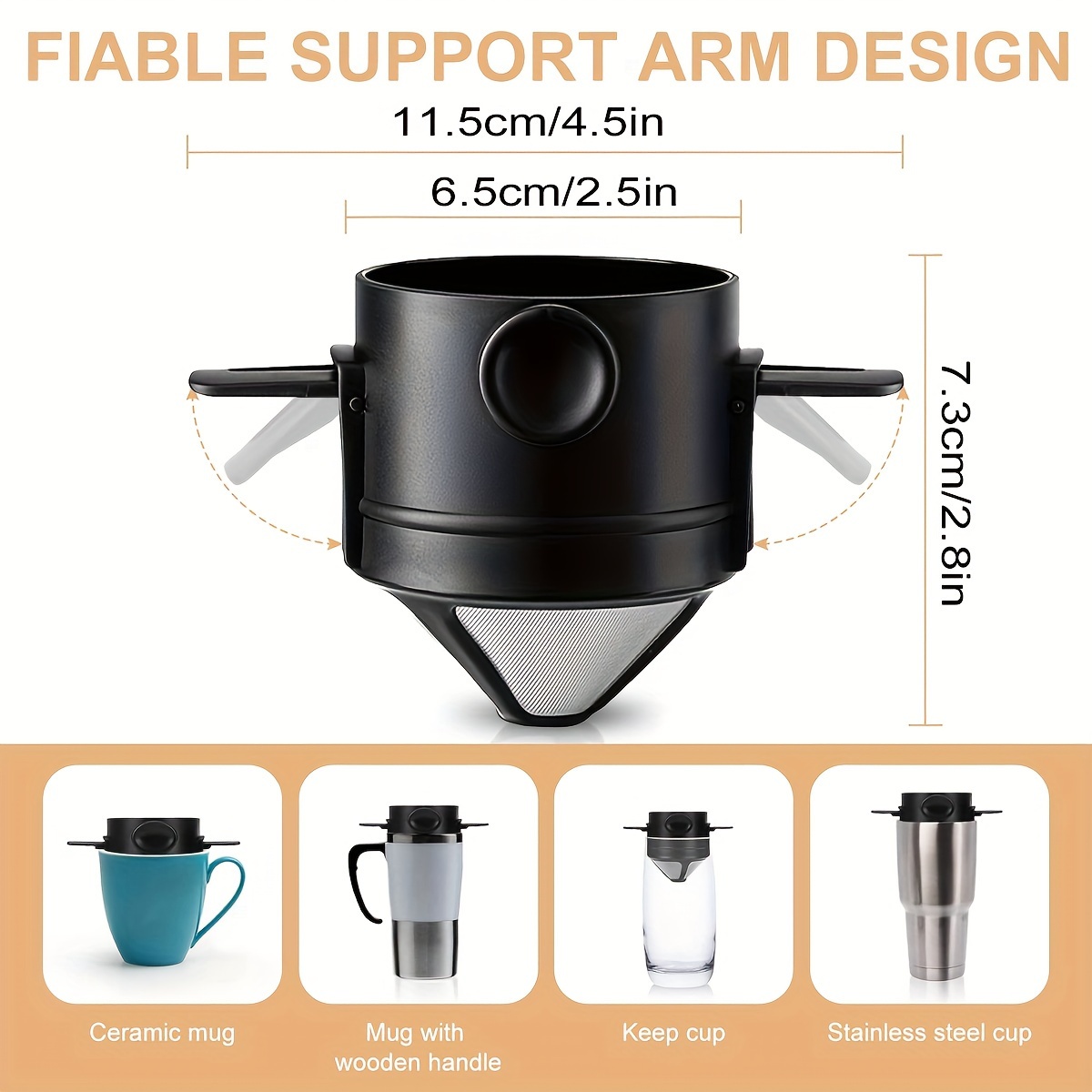 커피 필터 컵 휴대용 재사용 가능한 커피 메이커 필터  - Water Bottle Collapsible 리뷰 및 가격